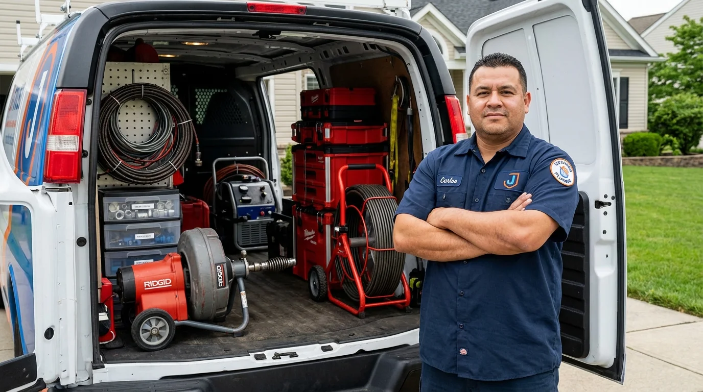 Professional drain cleaning equipment and Johns Plumbing LLC plumber in Clackamas