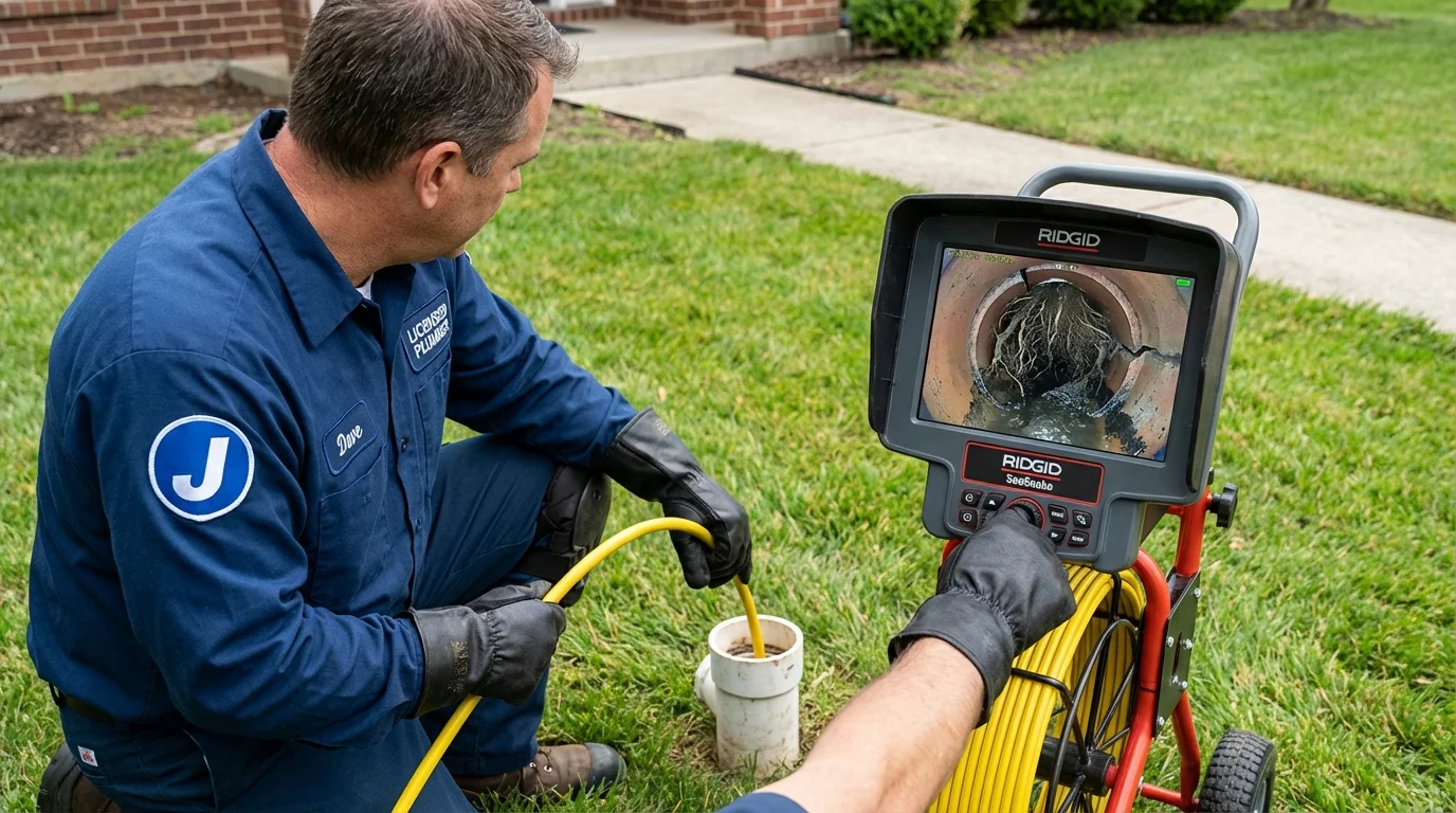 Sewer camera inspection being performed by Johns Plumbing LLC in Clackamas
