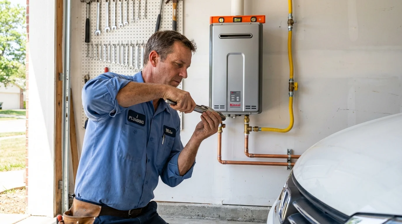 Tankless water heater installation by a Johns Plumbing LLC plumber in Clackamas